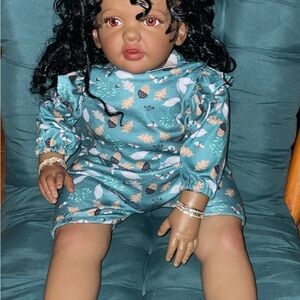 Charming Baby Doll in Teal Outfit